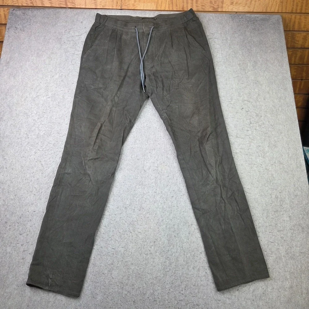 Suitsupply Tessuti Sondrio Pants Mens 52 (36x34) Dark Green Drawstring